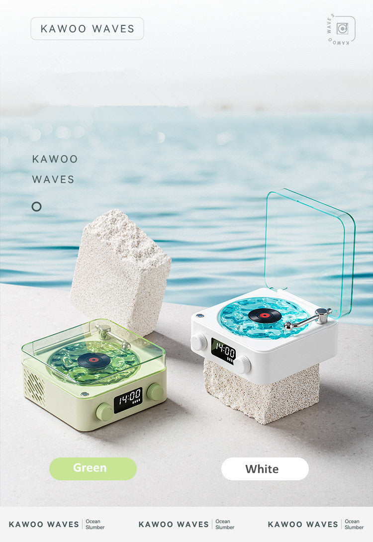 Waves Vinyl Player Portable Speaker with White Noise Dynamic RGB Light Retro Vintage Sleep Aid Turntable Speaker Home Theater Waves Vinyl Player Portable Speaker with White Noise Dynamic RGB Light Retro Vintage Sleep Aid Turntable Speaker Home Theater